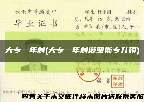 大专一年制(大专一年制俄罗斯专升硕)缩略图