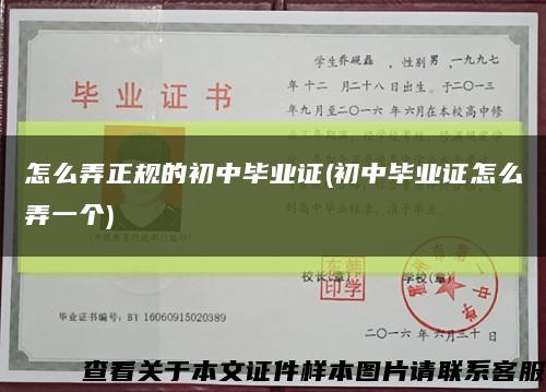 怎么弄正规的初中毕业证(初中毕业证怎么弄一个)缩略图