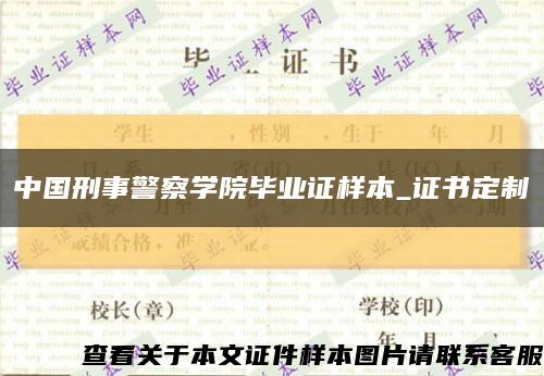 中国刑事警察学院毕业证样本_证书定制缩略图