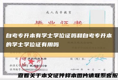 自考专升本有学士学位证吗和自考专升本的学士学位证有用吗缩略图