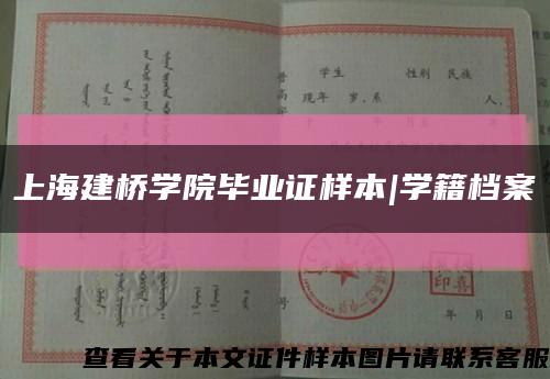 上海建桥学院毕业证样本|学籍档案缩略图