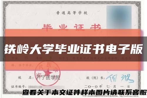 铁岭大学毕业证书电子版缩略图