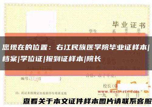 您现在的位置：右江民族医学院毕业证样本|档案|学位证|报到证样本|院长缩略图