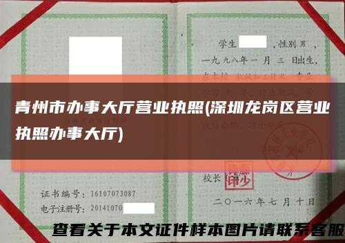 青州市办事大厅营业执照(深圳龙岗区营业执照办事大厅)缩略图