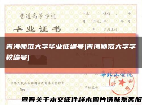 青海师范大学毕业证编号(青海师范大学学校编号)缩略图