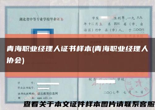 青海职业经理人证书样本(青海职业经理人协会)缩略图