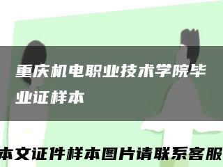 重庆机电职业技术学院毕业证样本缩略图