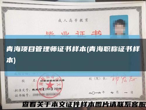 青海项目管理师证书样本(青海职称证书样本)缩略图
