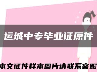 运城中专毕业证原件缩略图