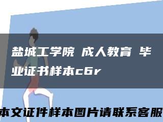 盐城工学院➢成人教育➢毕业证书样本c6r缩略图