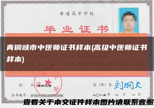 青铜峡市中医师证书样本(高级中医师证书样本)缩略图