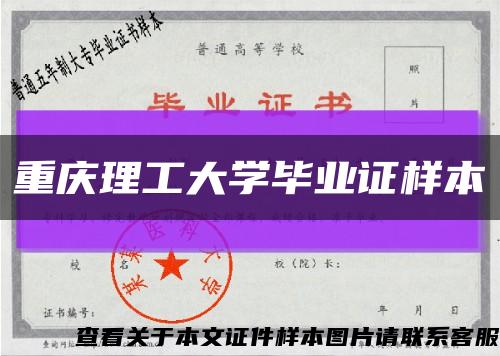 重庆理工大学毕业证样本缩略图