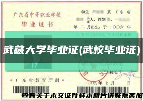 武藏大学毕业证(武校毕业证)缩略图