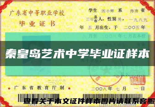 秦皇岛艺术中学毕业证样本缩略图