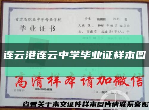 连云港连云中学毕业证样本图缩略图