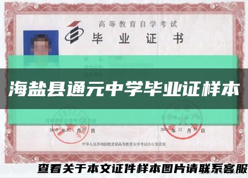 海盐县通元中学毕业证样本缩略图