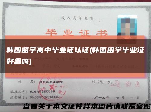 韩国留学高中毕业证认证(韩国留学毕业证好拿吗)缩略图
