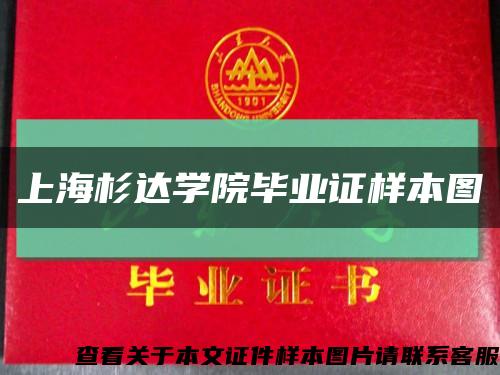 上海杉达学院毕业证样本图缩略图