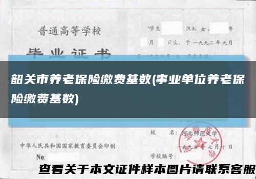 韶关市养老保险缴费基数(事业单位养老保险缴费基数)缩略图