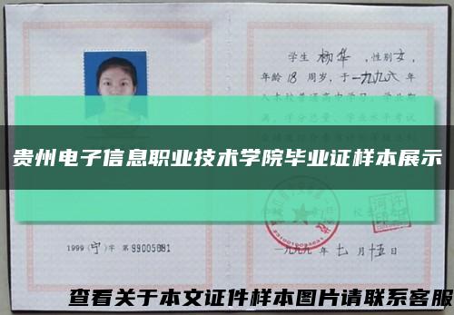 贵州电子信息职业技术学院毕业证样本展示缩略图