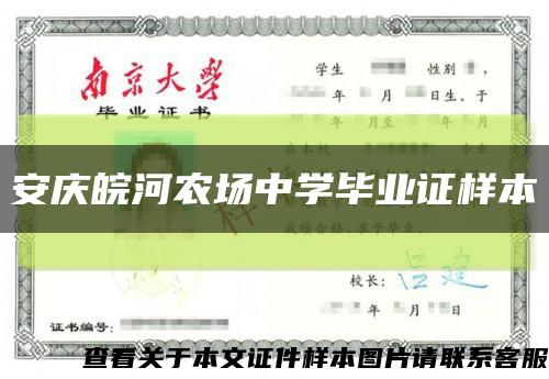 安庆皖河农场中学毕业证样本缩略图