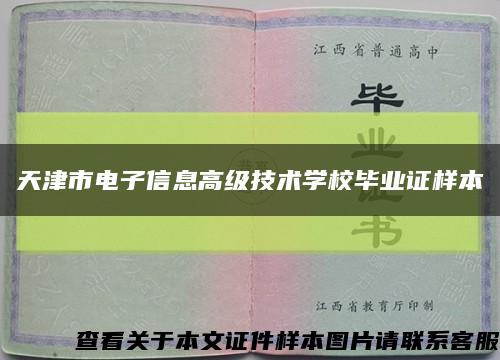 天津市电子信息高级技术学校毕业证样本缩略图