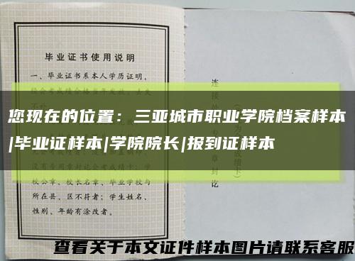 您现在的位置：三亚城市职业学院档案样本|毕业证样本|学院院长|报到证样本缩略图