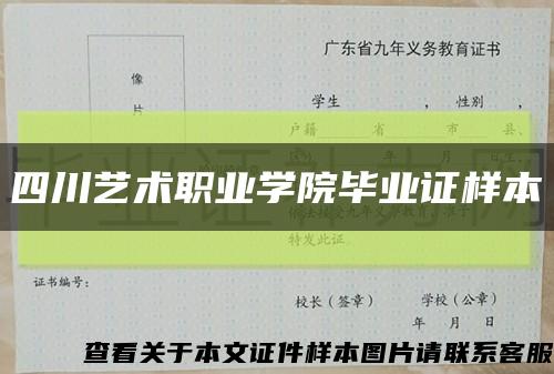 四川艺术职业学院毕业证样本缩略图