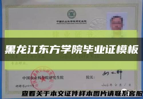 黑龙江东方学院毕业证模板{样本}缩略图