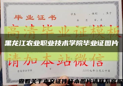 黑龙江农业职业技术学院毕业证图片缩略图