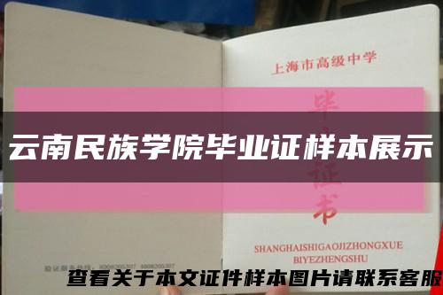 云南民族学院毕业证样本展示缩略图