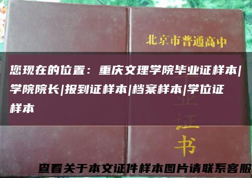 您现在的位置：重庆文理学院毕业证样本|学院院长|报到证样本|档案样本|学位证样本缩略图