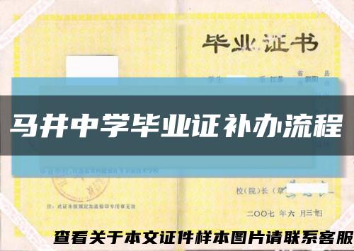 马井中学毕业证补办流程缩略图