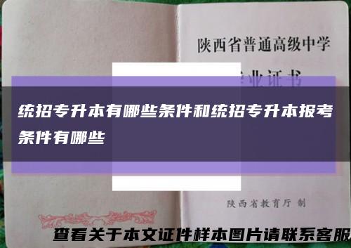 统招专升本有哪些条件和统招专升本报考条件有哪些缩略图