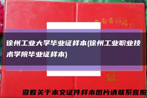 徐州工业大学毕业证样本(徐州工业职业技术学院毕业证样本)缩略图
