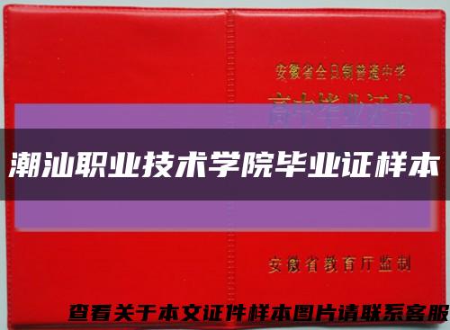 潮汕职业技术学院毕业证样本缩略图