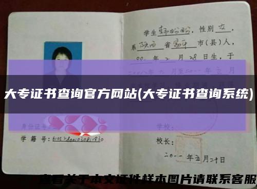 大专证书查询官方网站(大专证书查询系统)缩略图