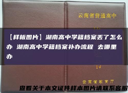 【样板图片】湖南高中学籍档案丢了怎么办 湖南高中学籍档案补办流程 去哪里办缩略图