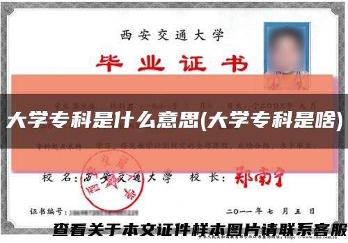 大学专科是什么意思(大学专科是啥)缩略图