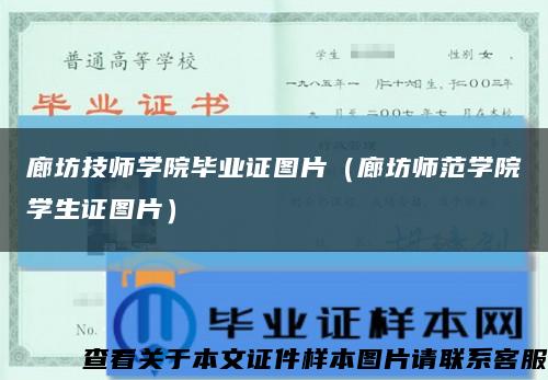 廊坊技师学院毕业证图片（廊坊师范学院学生证图片）缩略图