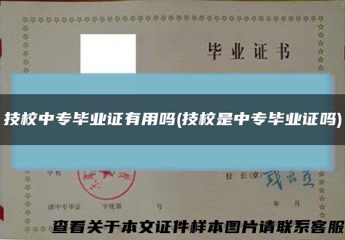 技校中专毕业证有用吗(技校是中专毕业证吗)缩略图
