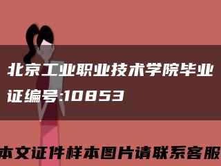 北京工业职业技术学院毕业证编号:10853缩略图