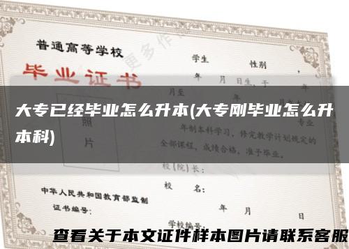 大专已经毕业怎么升本(大专刚毕业怎么升本科)缩略图