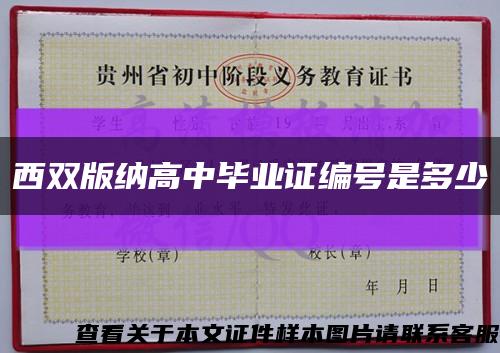 西双版纳高中毕业证编号是多少缩略图