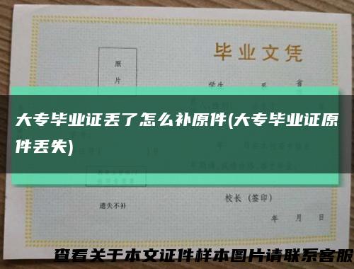 大专毕业证丢了怎么补原件(大专毕业证原件丢失)缩略图
