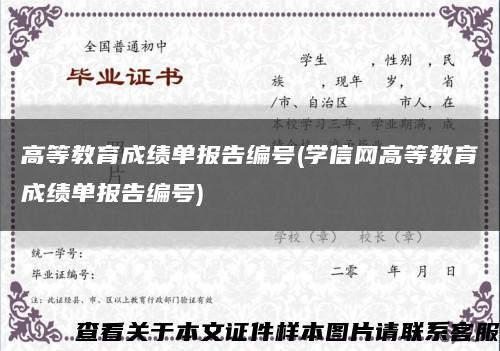 高等教育成绩单报告编号(学信网高等教育成绩单报告编号)缩略图