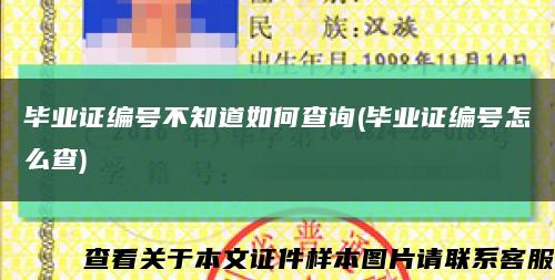 毕业证编号不知道如何查询(毕业证编号怎么查)缩略图