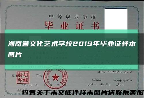 海南省文化艺术学校2019年毕业证样本图片缩略图