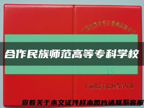 合作民族师范高等专科学校缩略图