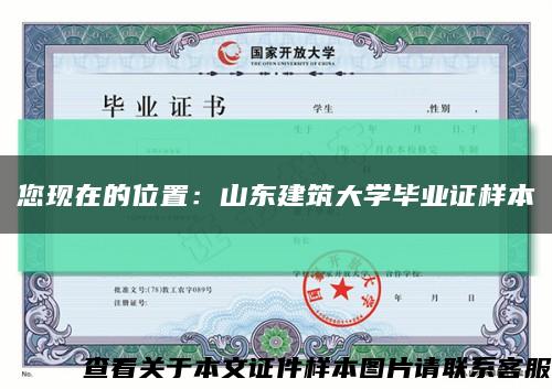 您现在的位置：山东建筑大学毕业证样本缩略图